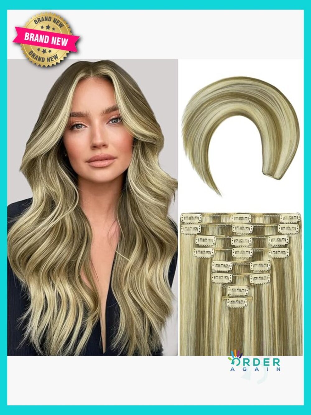 20 Inch Clip In Hair Extensions Straight Remy Human Hair Double Weft 8pcs